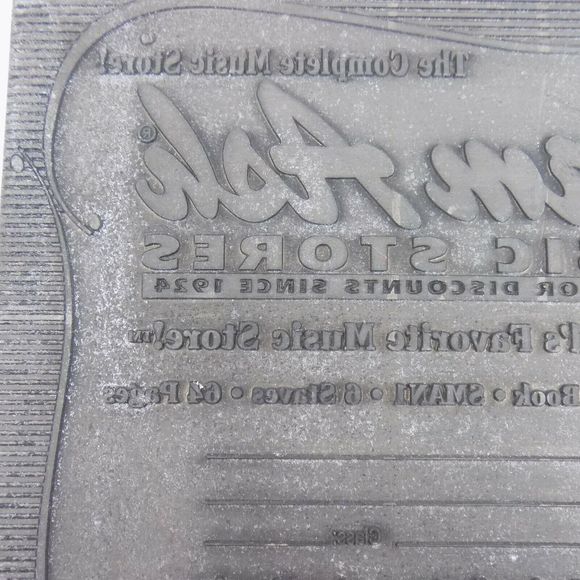 Sam Ash the complete music store rubber stamp on wood rare 7x7 - Picture 6 of 9